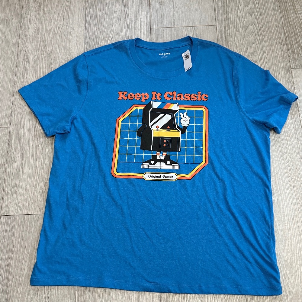 Original Gamer "Keep it Classic" ~ Old Navy graphic T-SHIRT ~ NEW!  Soft Wash XL